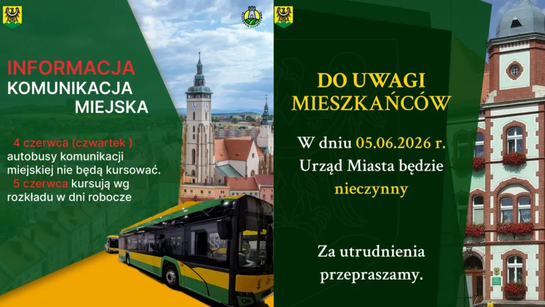 Komunikat dla mieszkańców: organizacja pracy urzędu i komunikacji miejskiej