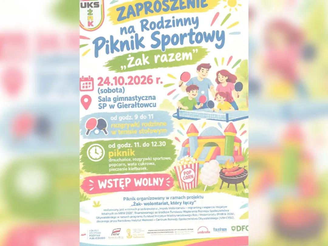 Rodzinny Piknik Sportowy „Żak Razem” w Gierałtowcu