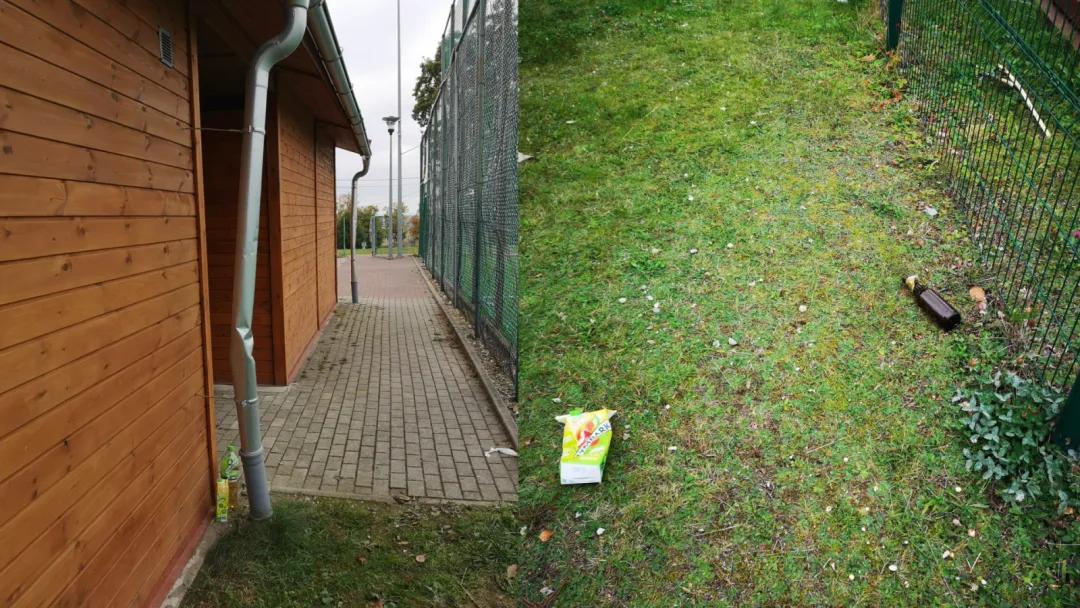 Wandalizm i zaśmiecanie na orliku w Wilkowie-Osiedlu