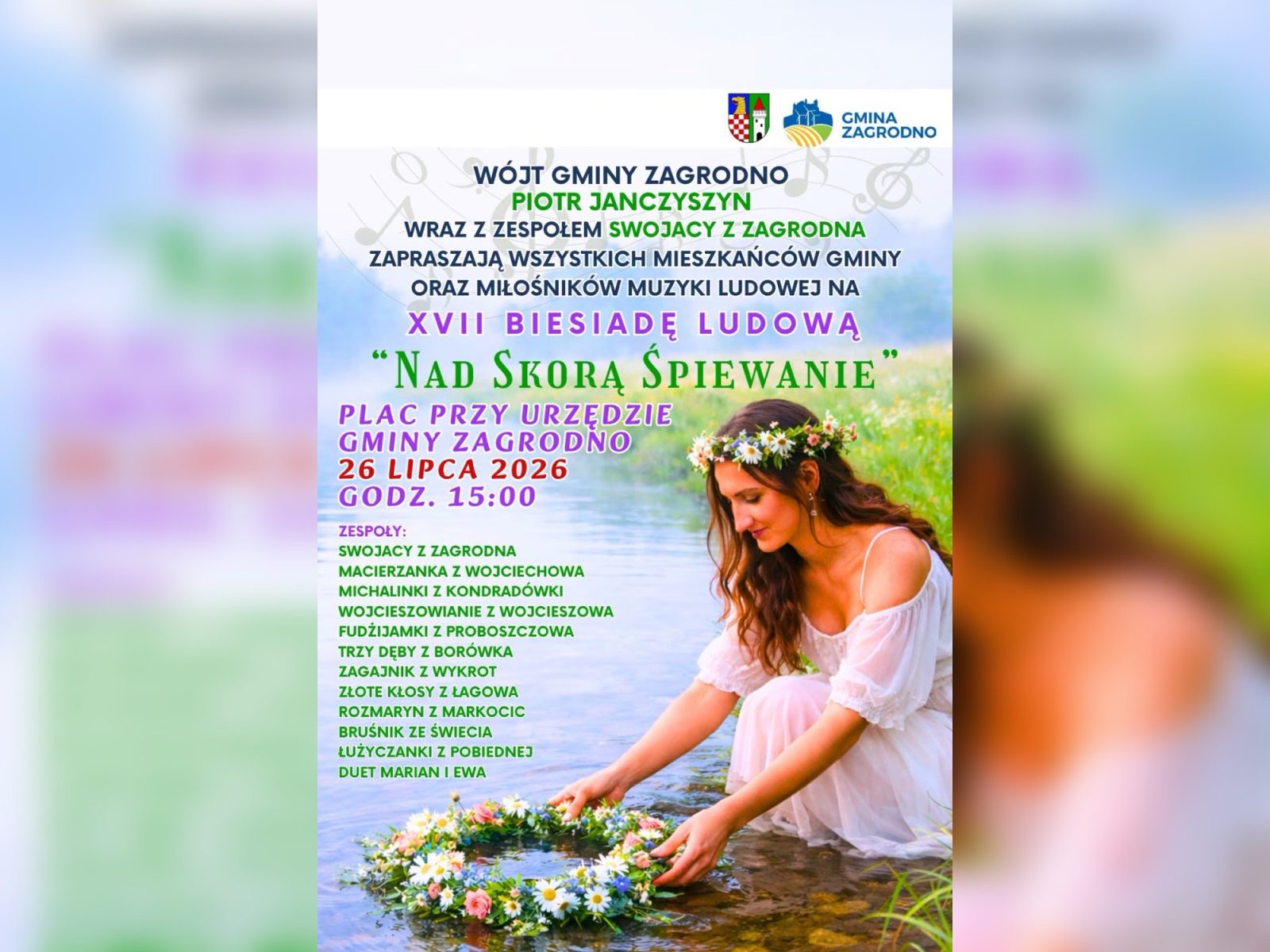 XVII edycja „Nad Skorą Śpiewanie” już 26 lipca. Zapraszamy na wspólne święto muzyki!