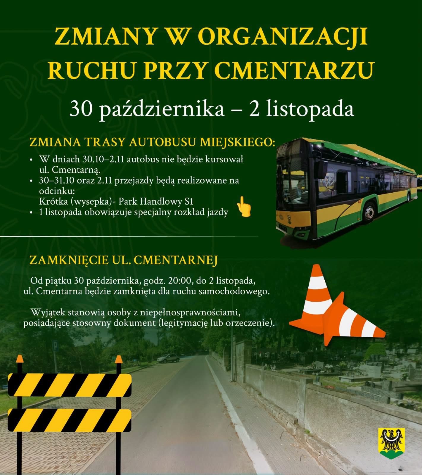 Zmiany w organizacji ruchu przy cmentarzu w Złotoryi