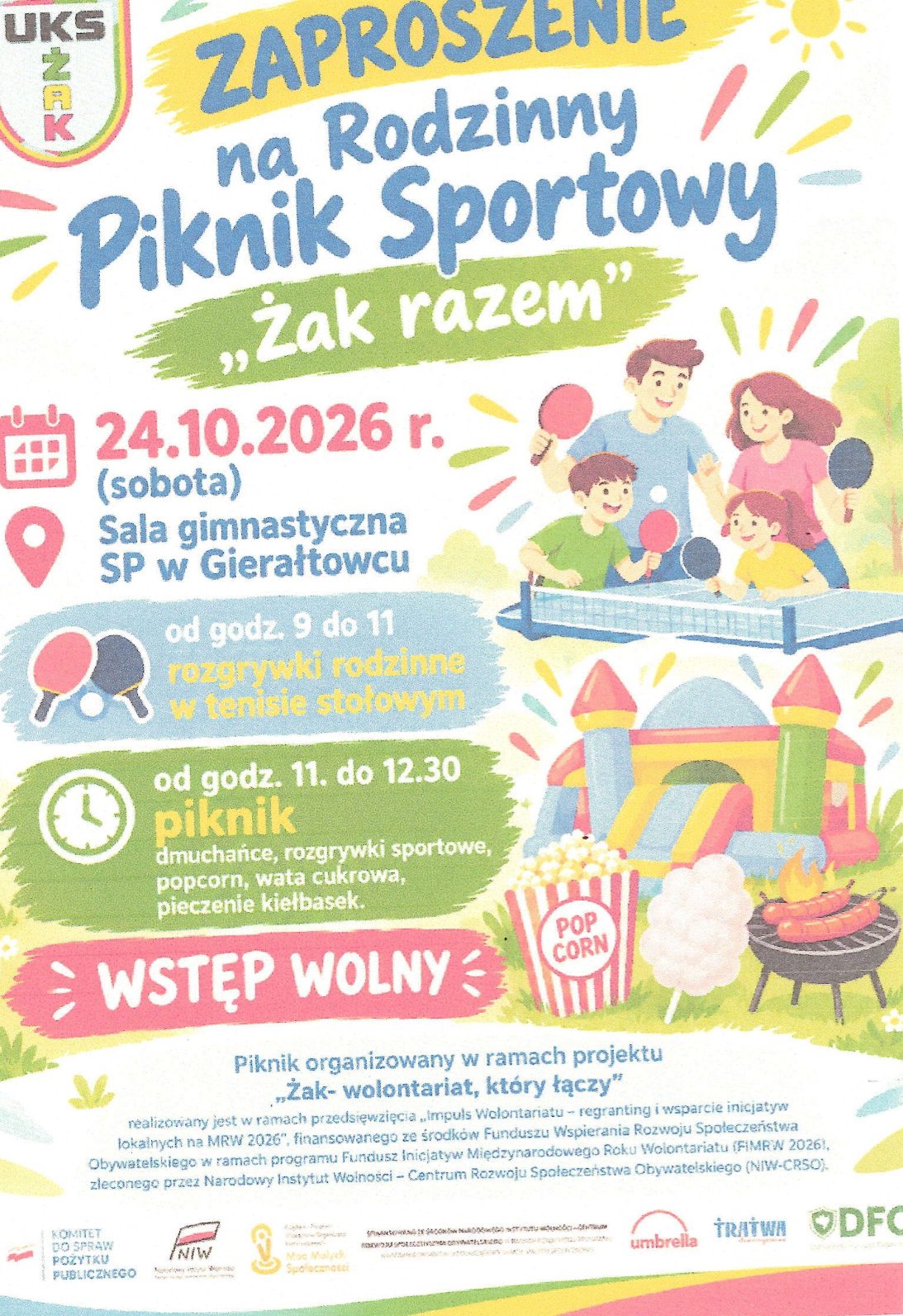 Rodzinny Piknik Sportowy „Żak Razem” w Gierałtowcu