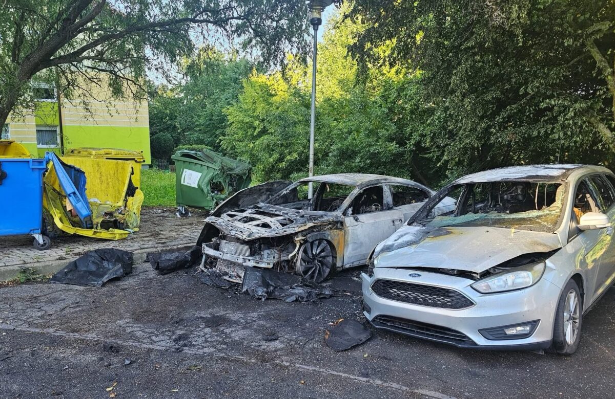 Pożar samochodów na osiedlu Nad Zalewem