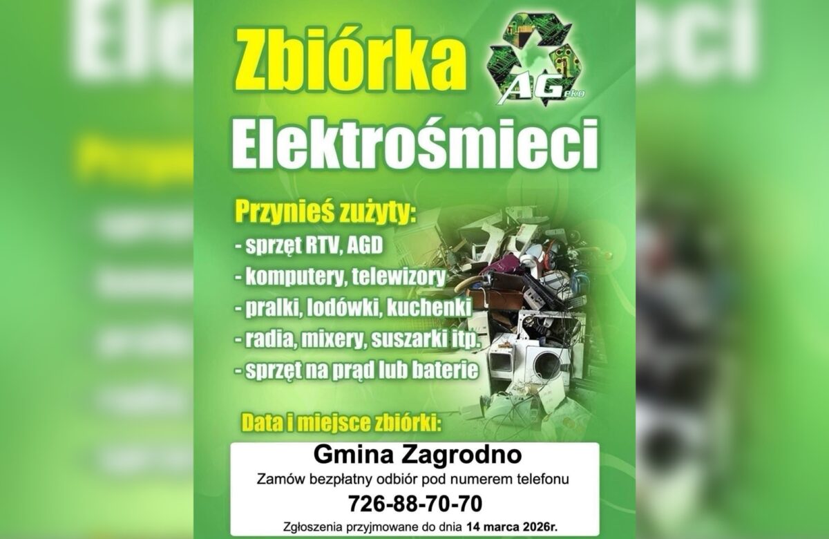 Bezpłatna zbiórka elektroodpadów dla mieszkańców gminy Zagrodno – rusza nowa akcja ekologiczna