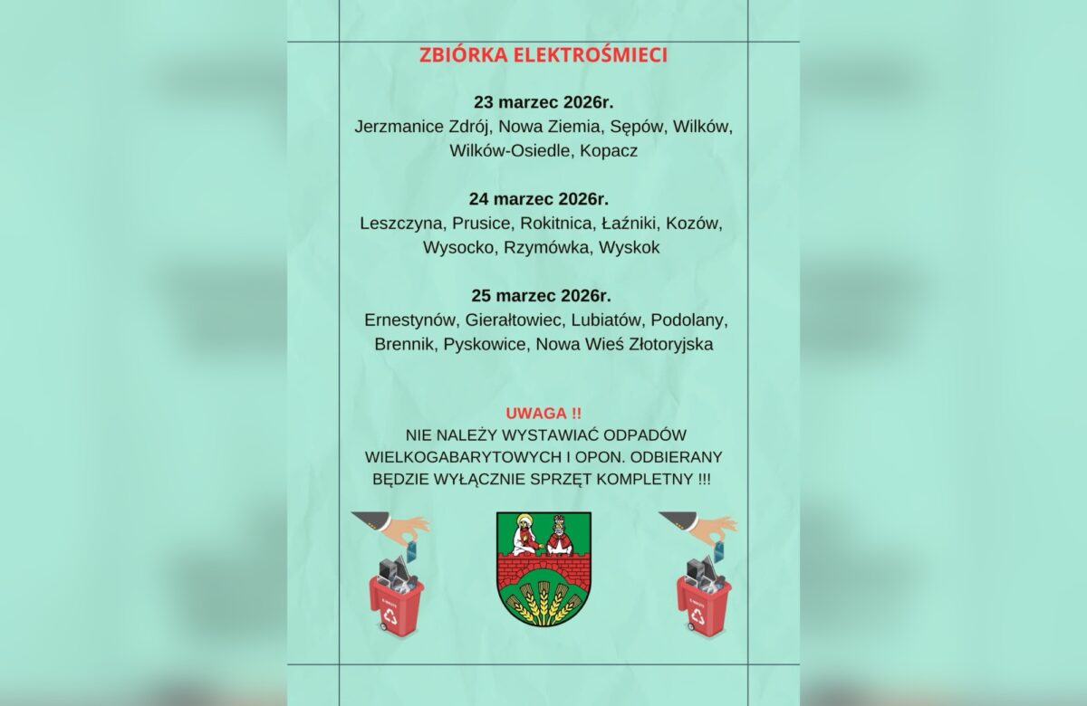 Zbiórka zużytego sprzętu RTV i AGD w gminie Złotoryja