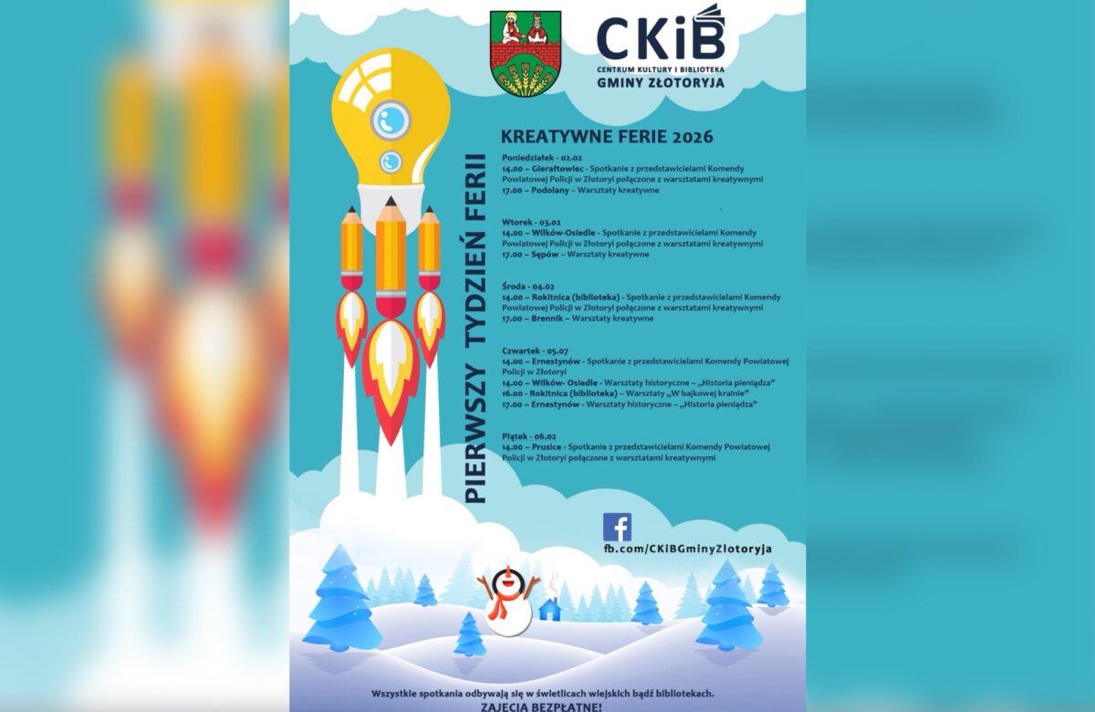 Zapraszamy na kreatywne ferie z Gminą&nbsp;Wiejską&nbsp;Złotoryja (Tydzień I)