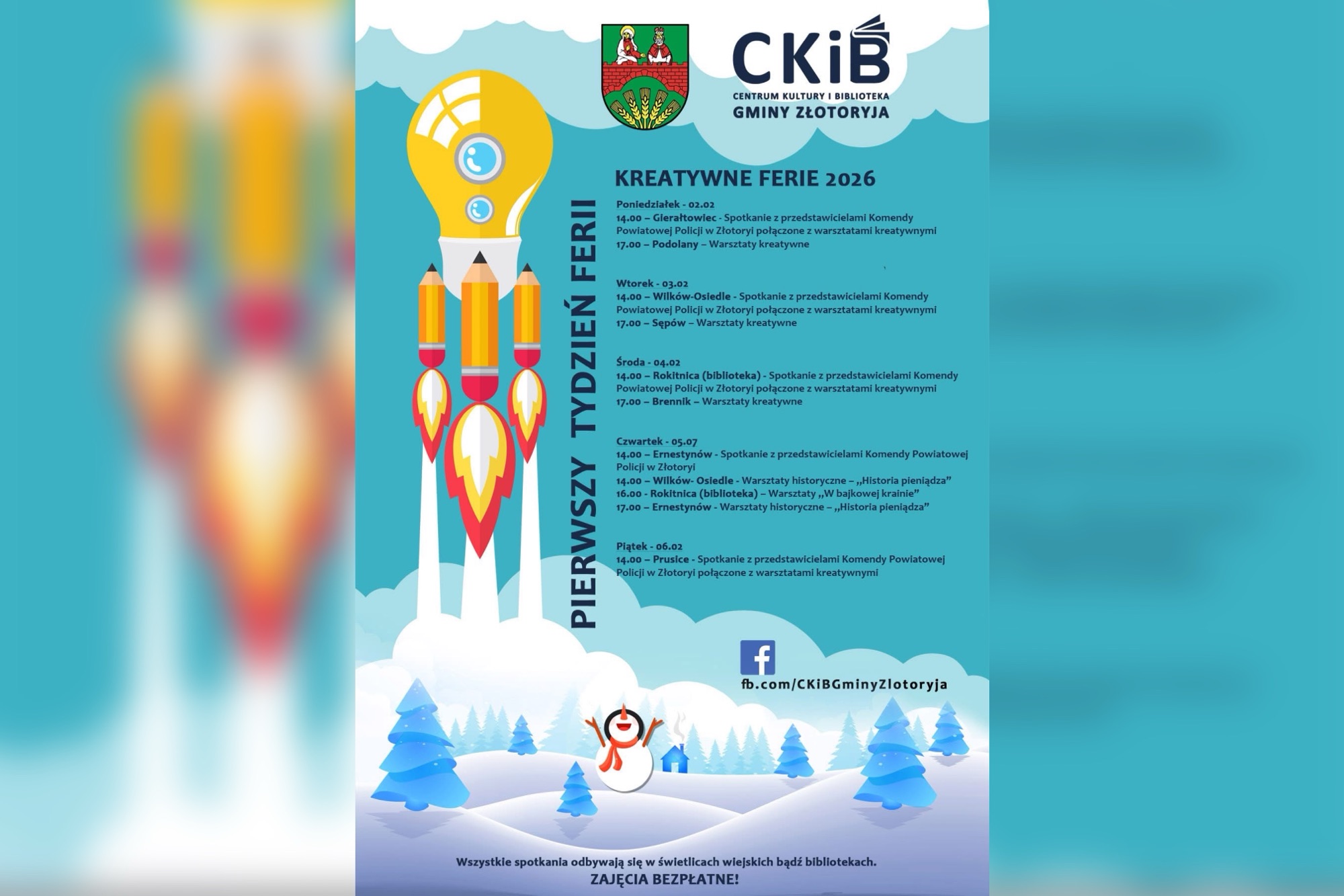 Zapraszamy na kreatywne ferie z Gminą&nbsp;Wiejską&nbsp;Złotoryja (Tydzień I)
