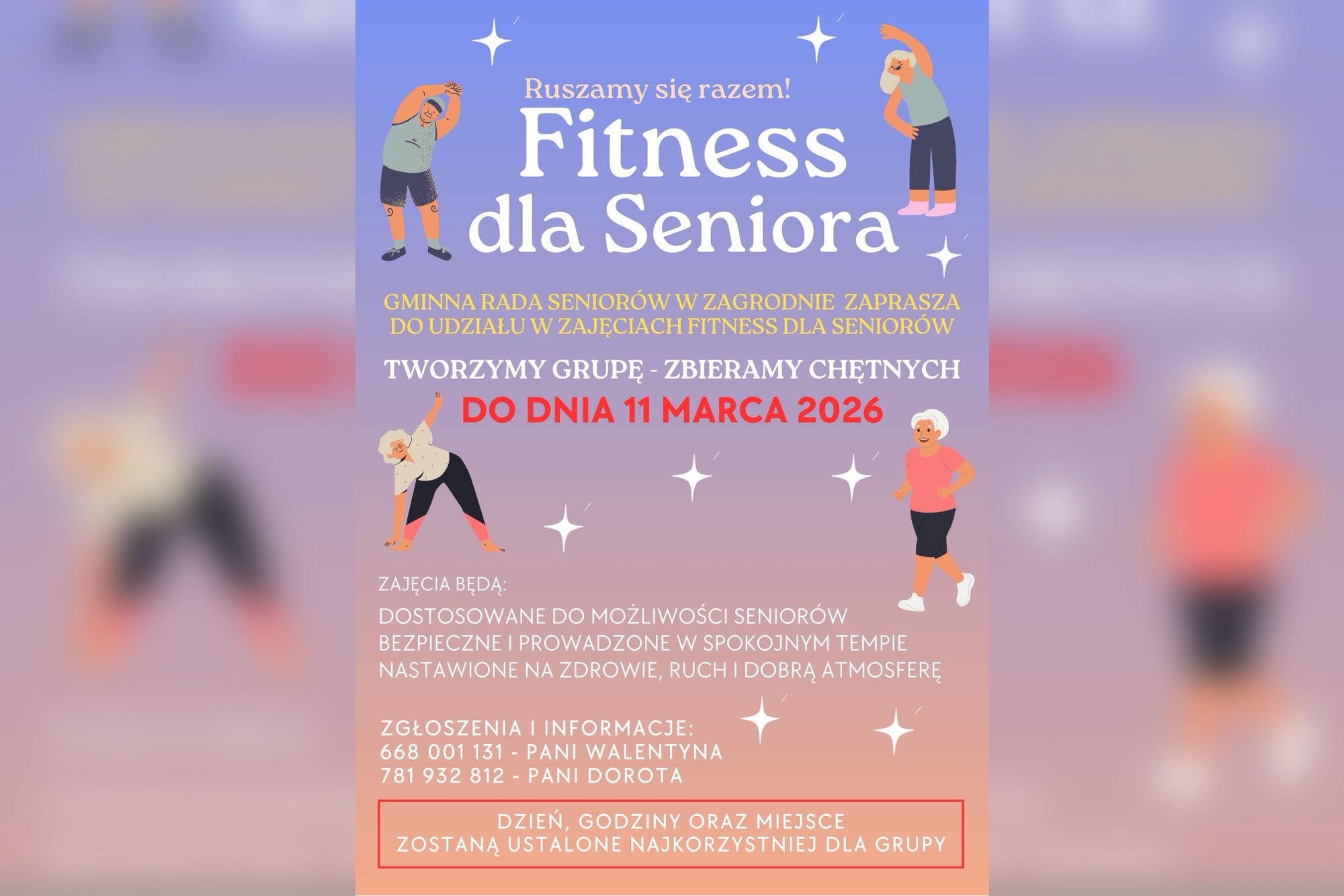 Dołącz do aktywnej społeczności – zajęcia fitness dla Seniorów w Zagrodnie
