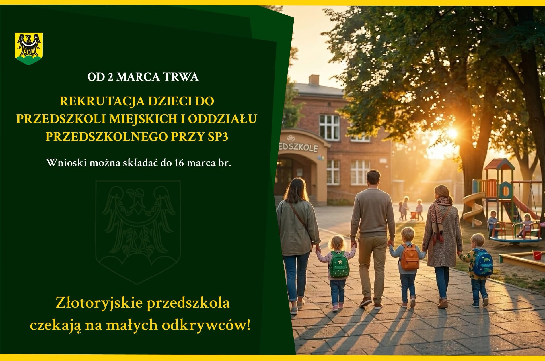 Trwa rekrutacja do miejskich przedszkoli w Złotoryi