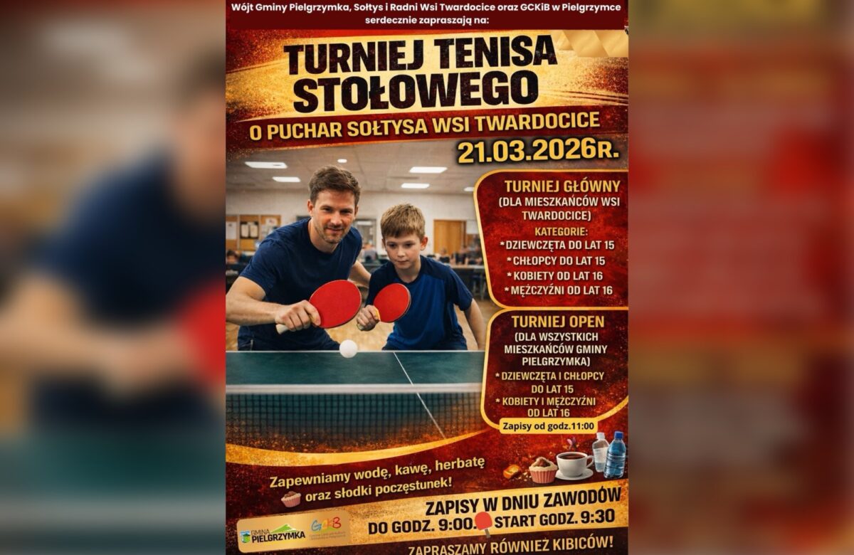 Turniej Tenisa Stołowego o Puchar Sołtysa wsi Twardocice już 21 marca