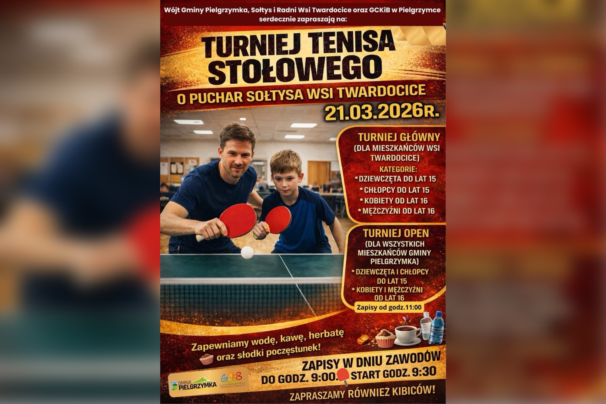 Turniej Tenisa Stołowego o Puchar Sołtysa wsi Twardocice już 21 marca