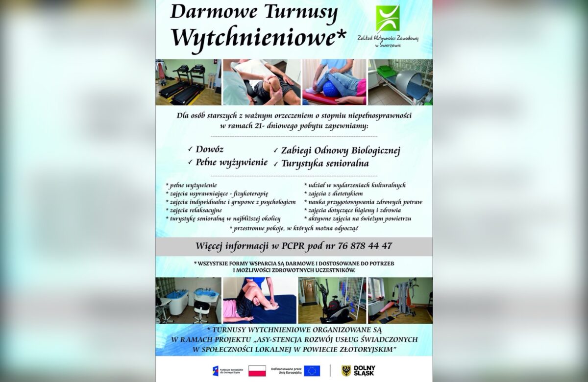 Darmowe turnusy wytchnieniowe dla seniorów z niepełnosprawnościami