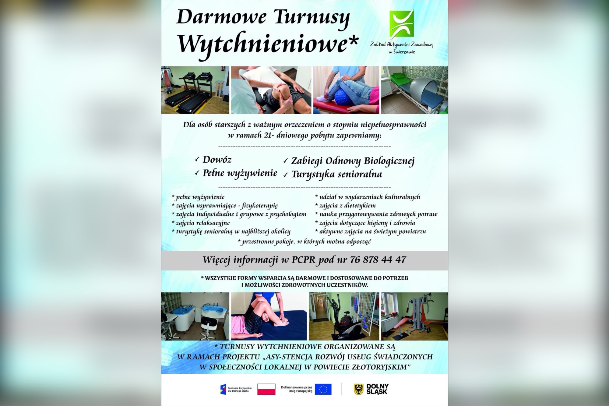 Darmowe turnusy wytchnieniowe dla seniorów z niepełnosprawnościami