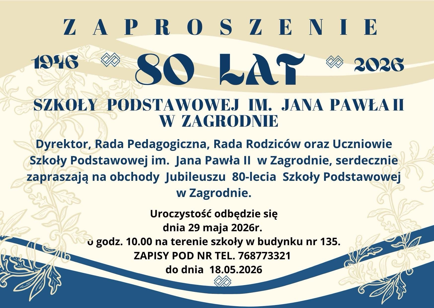 Wyjątkowy jubileusz: Szkoła Podstawowa w Zagrodnie kończy 80 lat