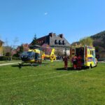 Wypadek w Wojcieszowie. Zderzenie dwóch aut, interweniował śmigłowiec LPR