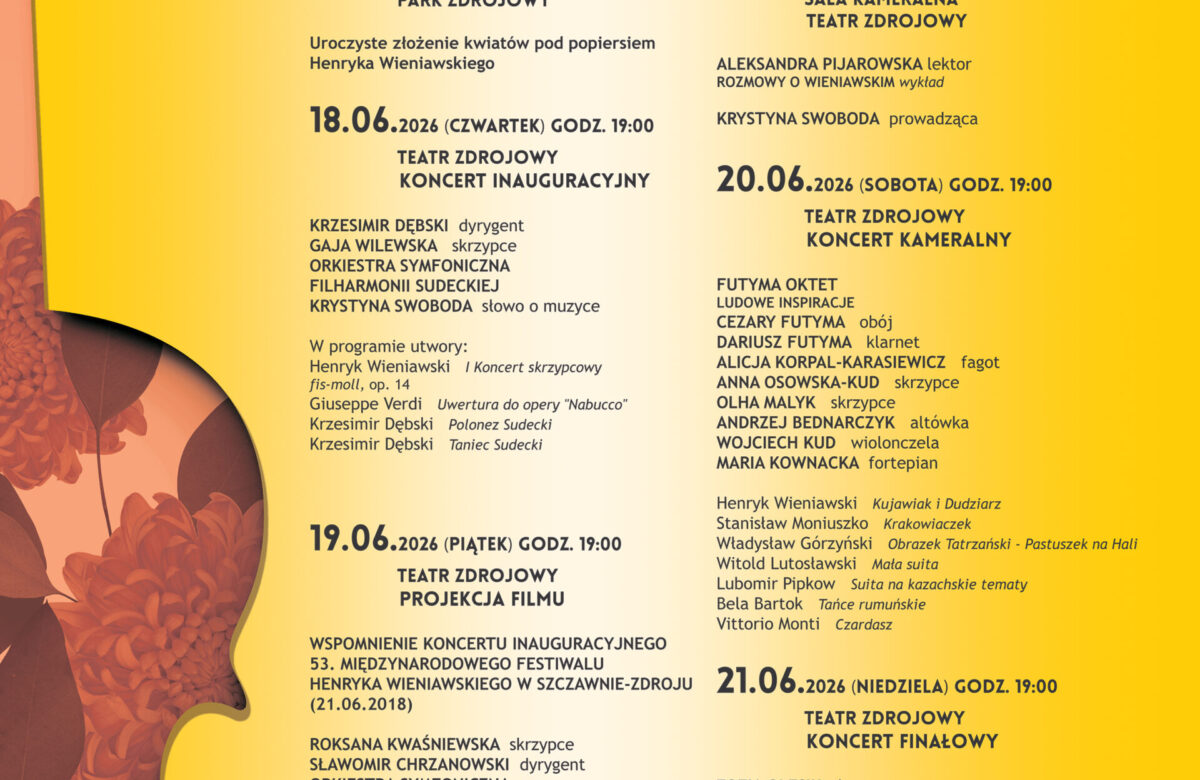 61. Międzynarodowy Festiwal Henryka Wieniawskiego w Szczawnie-Zdroju