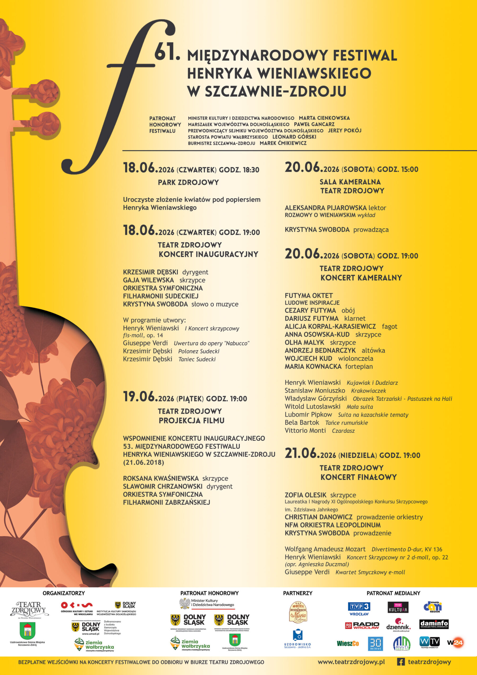 61. Międzynarodowy Festiwal Henryka Wieniawskiego w Szczawnie-Zdroju
