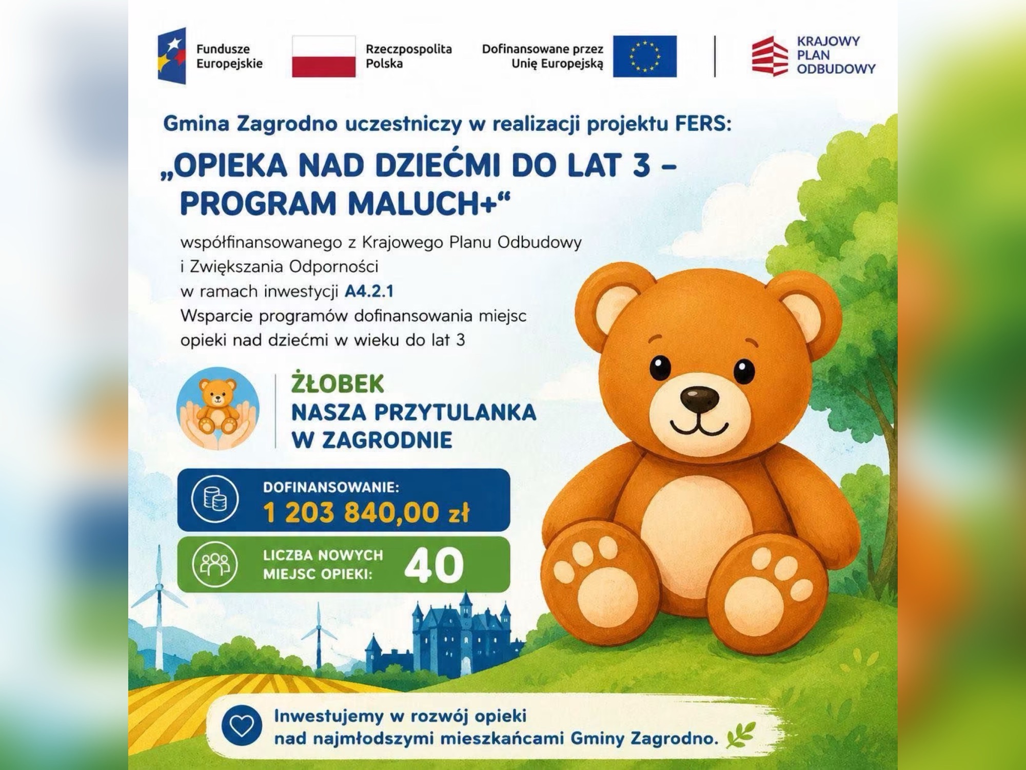 Gmina Zagrodno z unijnym wsparciem na funkcjonowanie nowych miejsc w żłobku