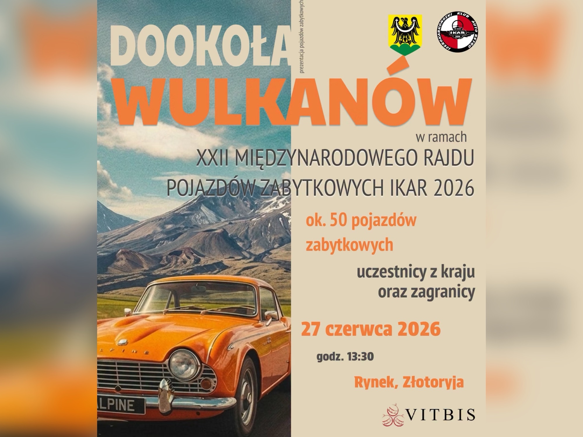 XXII Międzynarodowy Rajd Pojazdów Zabytkowych IKAR 2026 już w ten weekend. Klasyczna motoryzacja zawita do Złotoryi