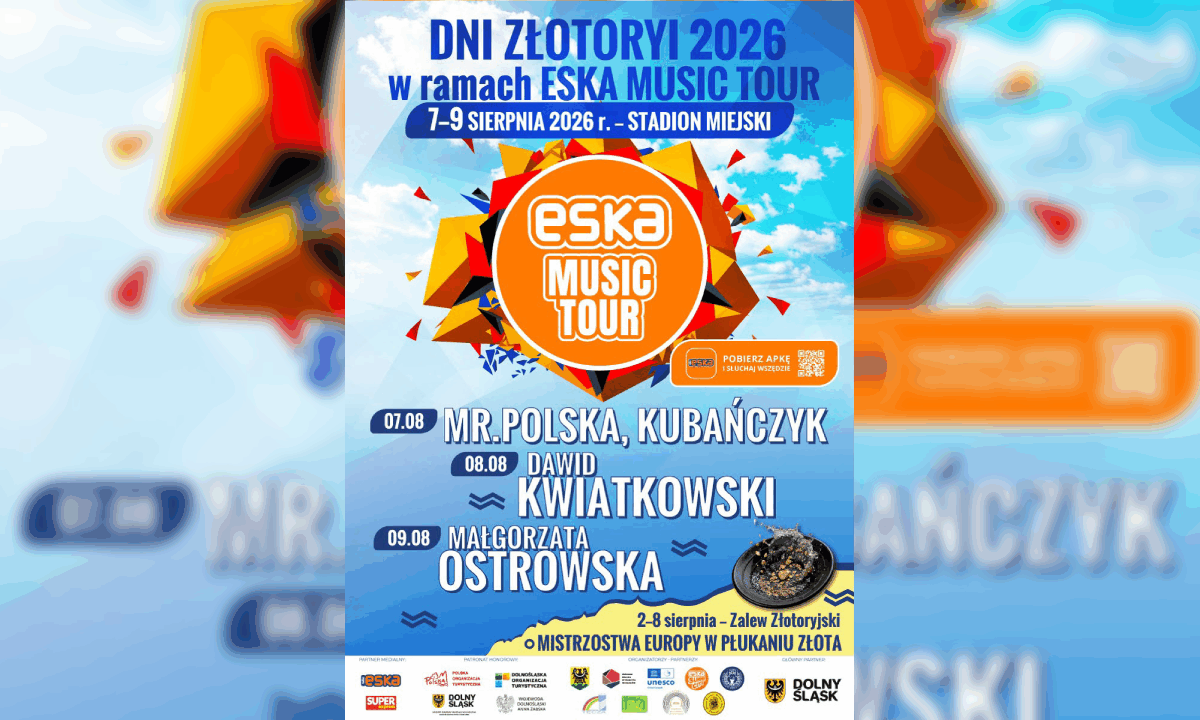 Złotoryja na trasie ESKA Music Tour 2026. Muzyczne święto miasta i europejskie emocje związane z płukaniem złota