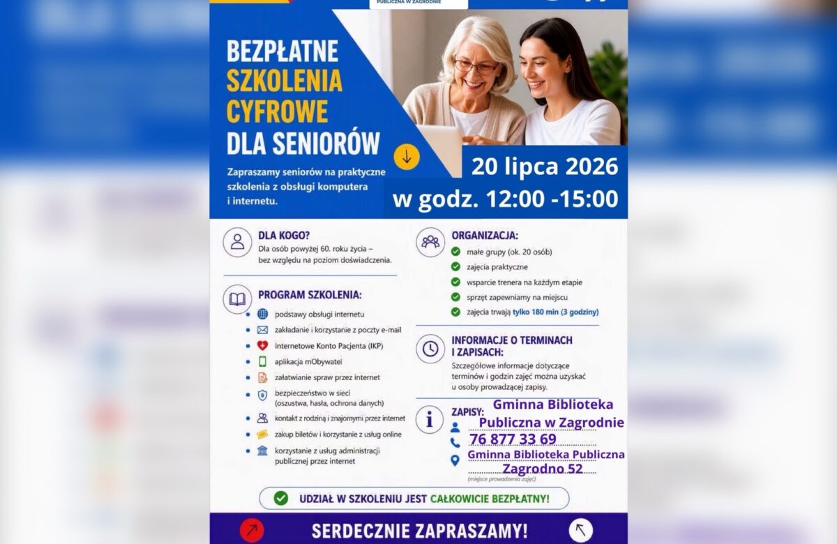 Seniorzy nauczą się bezpiecznie korzystać z Internetu. Ruszają bezpłatne szkolenia „eFajfy”