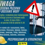 Komunikat dla mieszkańców Złotoryi dotyczący czasowego wyłączenia dostaw wody