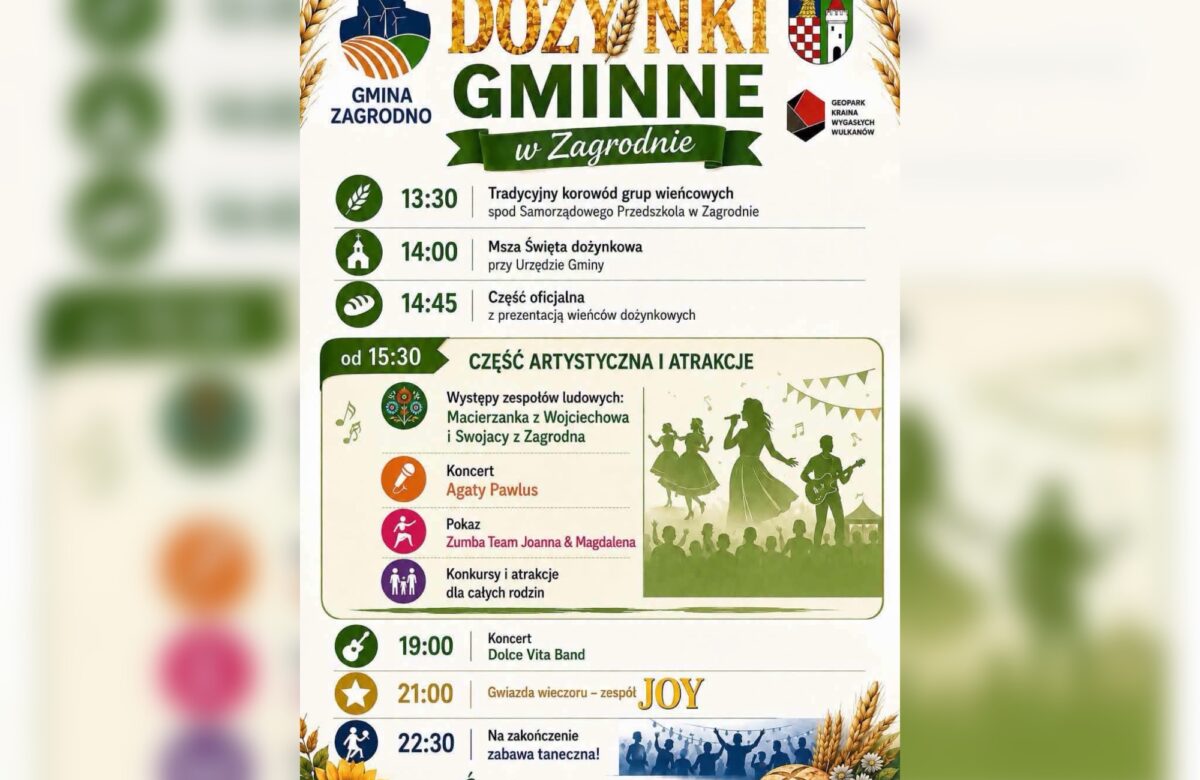 Dożynki Gminne w Zagrodnie już 22 sierpnia