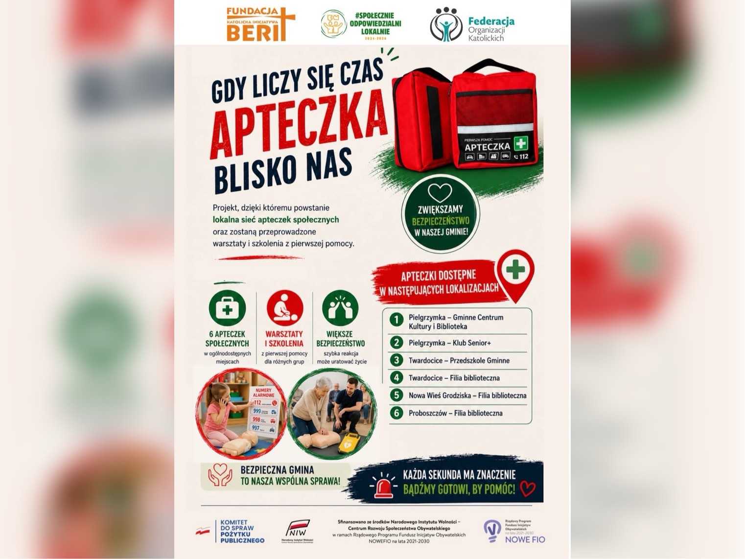 Apteczki społeczne pojawią się w gminie Pielgrzymka