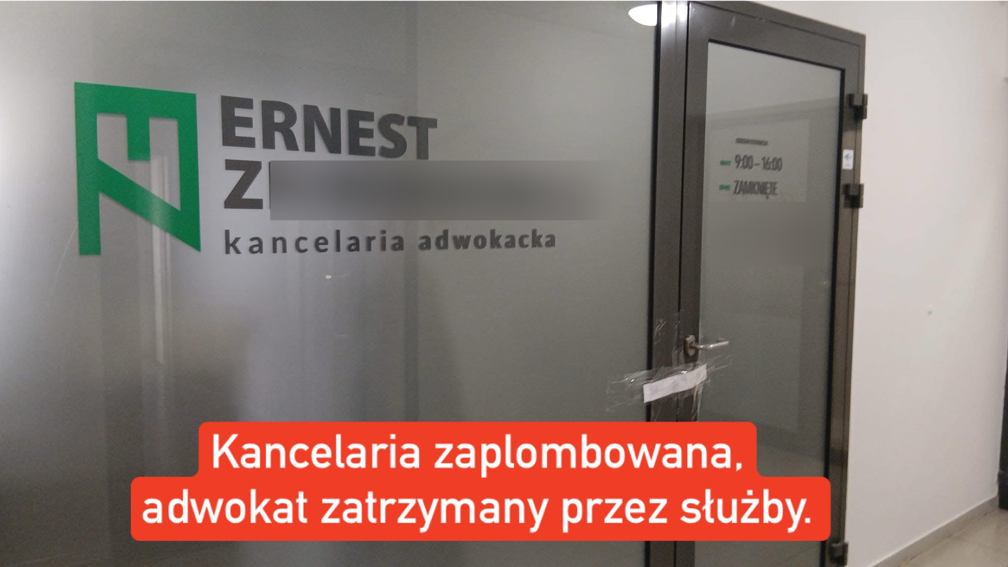Kancelaria adwokacka zaplombowana. Ernest Z. zatrzymany przez służby