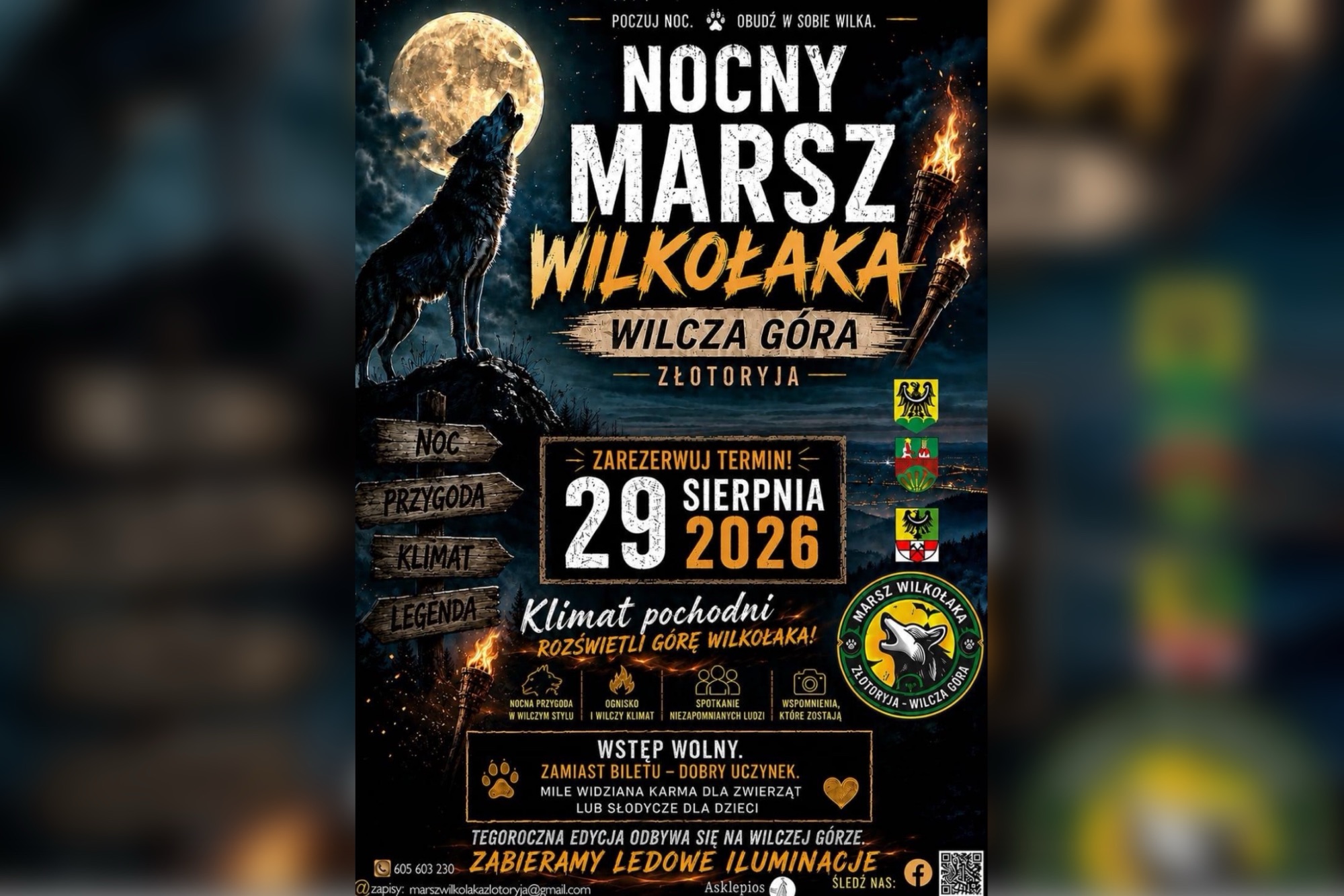 Nocny Marsz Wilkołaka powraca na Wilczą Górę. Przed uczestnikami wyjątkowa przygoda pod osłoną nocy