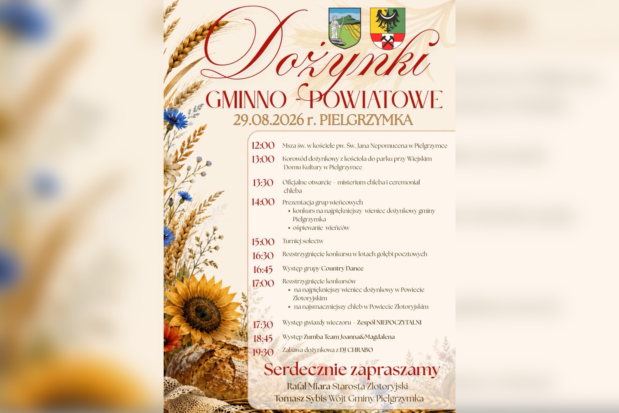 Dożynki Gminno-Powiatowe w Pielgrzymce. Święto plonów już 29 sierpnia