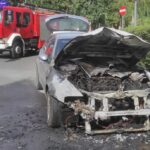 Pożar samochodu osobowego w Złotoryi