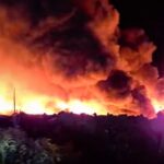 Ogromny pożar składowiska opon w Wilkowie