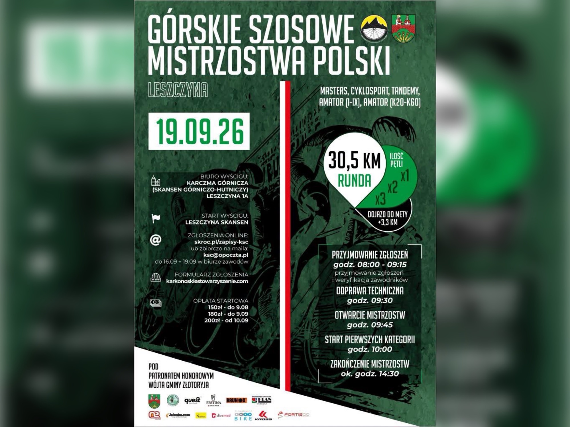 Ruszają zapisy na Górskie Szosowe Mistrzostwa Polski w Leszczynie.