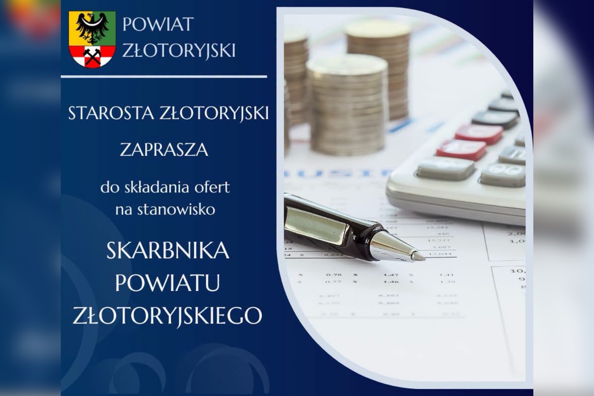 Starosta Rafał Miara ogłosił nabór na stanowisko Skarbnika Powiatu Złotoryjskiego