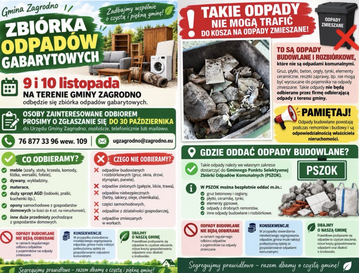 W gminie Zagrodno odbędzie się zbiórka gabarytów