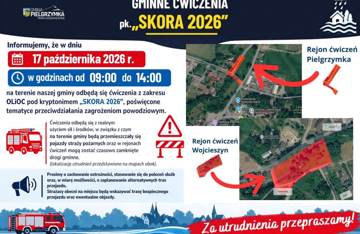 Ćwiczenia przeciwpowodziowe „SKORA 2026”. Możliwe utrudnienia w ruchu