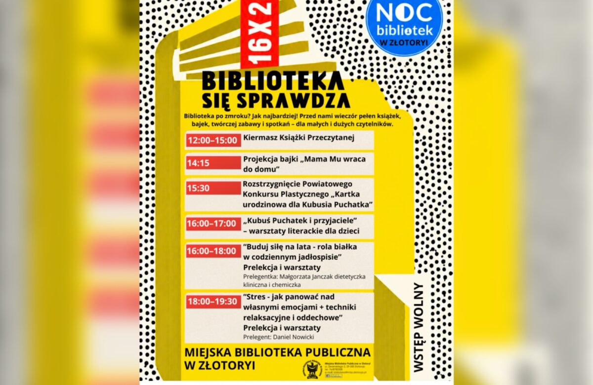 Noc Bibliotek w Złotoryi. Książki i zdrowie w jednym miejscu