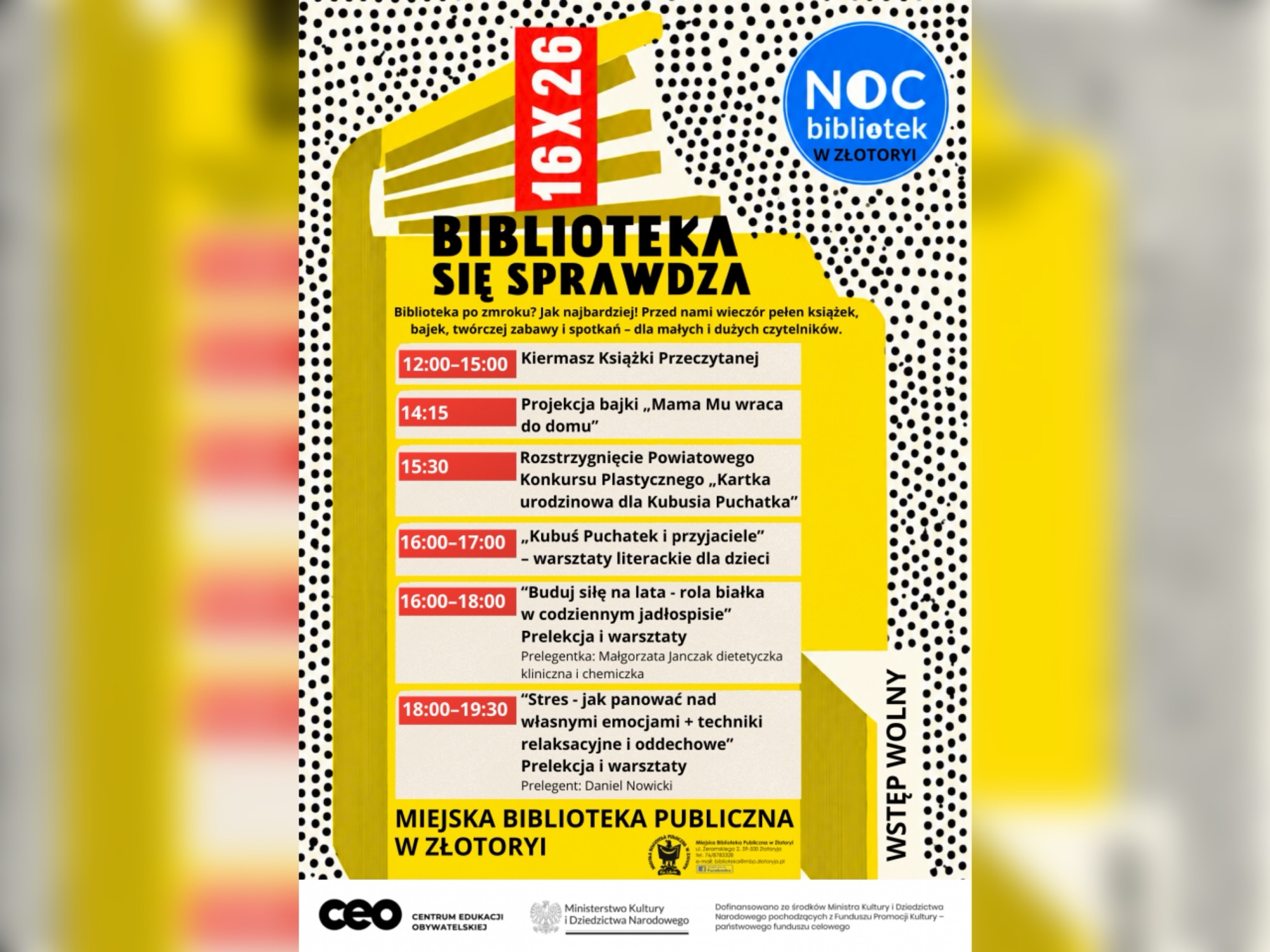 Noc Bibliotek w Złotoryi. Książki i zdrowie w jednym miejscu